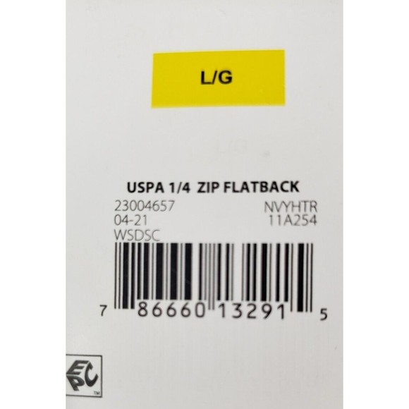 U.S. Polo Assn Mens Quarter Zip Flat Back Rib Pullover Navy Blue Size L - Picture 16 of 16